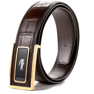 Casual Alligator Belts Modern Belts for Men-Brown