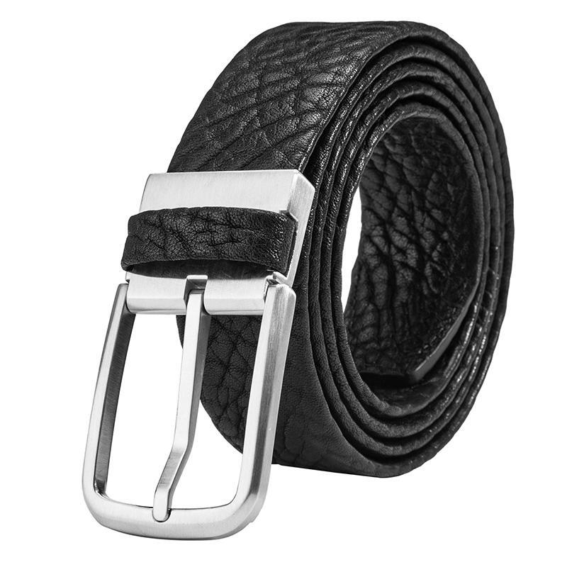 Classic Double-sided Bison Leather Belts Dress Belts for Men