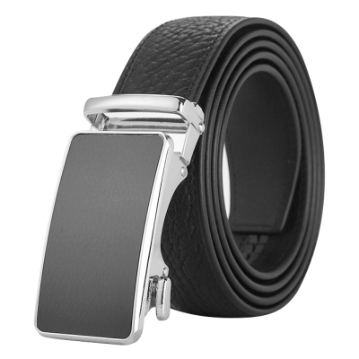 Men's Bison Leather Dress Belts Automatic Adjustable Click Buckle Belts