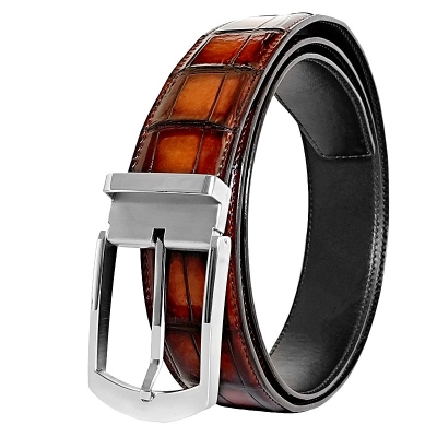 Stylish Alligator Leather Belts Patina Alligator Leather Belts