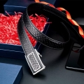 Snakeskin Belts Python Skin Belts with Automatic Adjustable Click Buckle